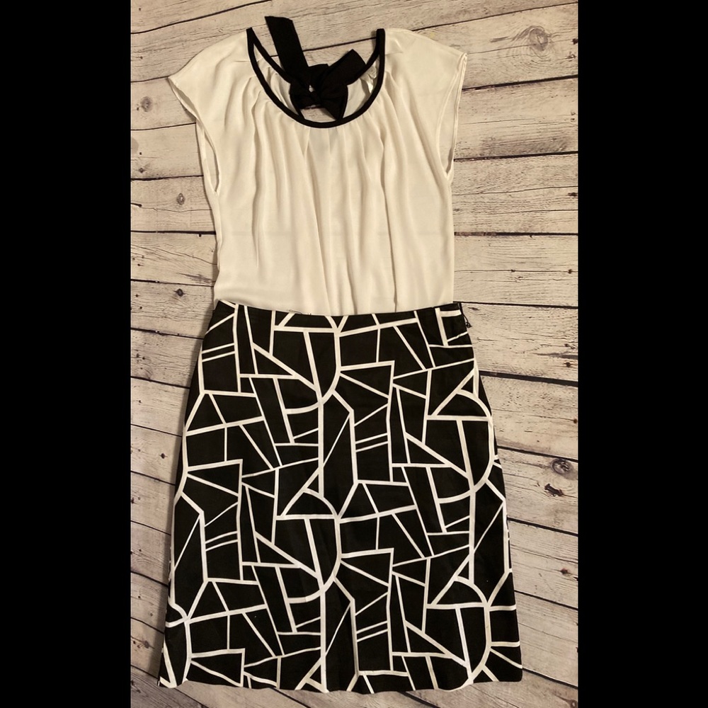 Michele Brand woman’s black & white Skirt size 10 - Picture 3 of 4